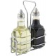 Recipiente Vidrio Aceite o Vinagre Soporte Con 2 Botellas 6oz