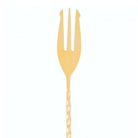 Cuchara Bar Luxury Tridente 45cms Dorada