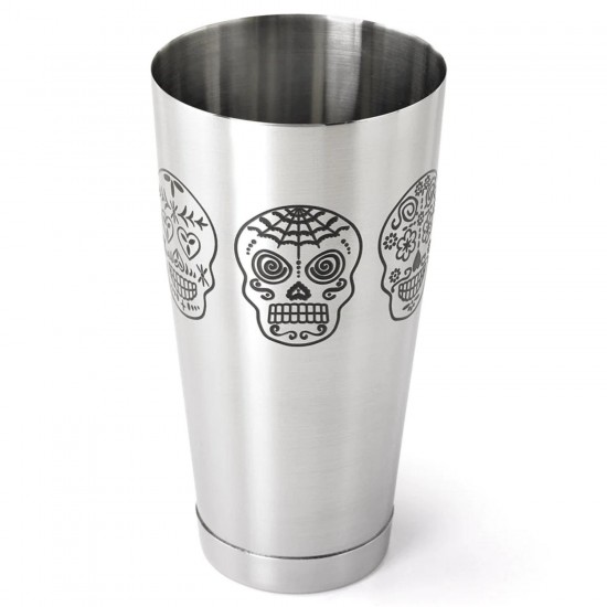 Coctelera Boston Tin 28oz Tatuada Calaveras