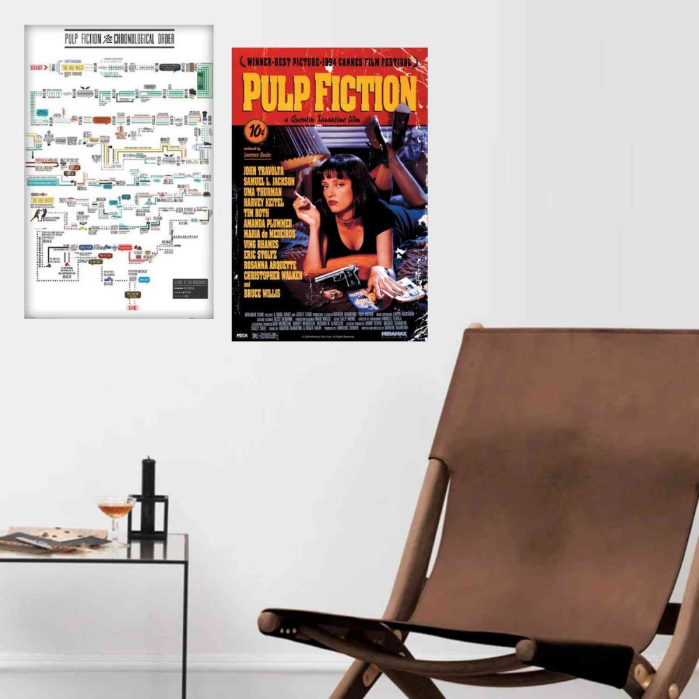Afiche Pulp Fiction Línea De Tiempo